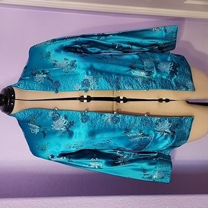 Vintage Solz Squirrel Reversible Satin Kimono Jacket, Size Medium